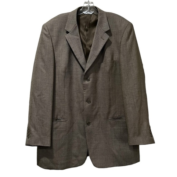 Linea Uomo 3XL Men’s 46 Long Brown Checkered Sport Jacket Blazer Wool FLAW P2 - Picture 1 of 9